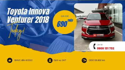 Innova Venturer 2018 Màu Đỏ - ODO 59.800 KM