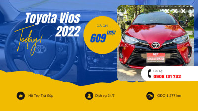 Vios G 2022 Màu Đỏ - Odo 1277 Km