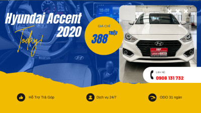 Hyundai Accent 1.4MT 2020 Màu Trắng, ODO 31.016 Km