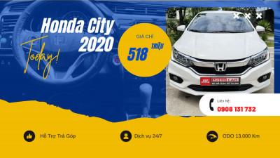 Honda City 1.5 CVT 2020 Màu Trắng Odo 13.000 Km