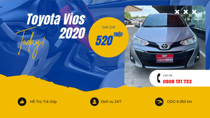 Toyota Vios 2020 cũ thông số giá bán khuyến mãi