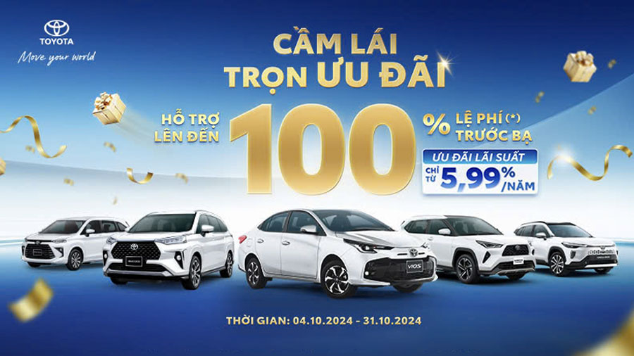 Chương Trình Khuyến Mãi Toyota Tháng 10/2024: Hỗ Trợ 100% Phí Trước Bạ