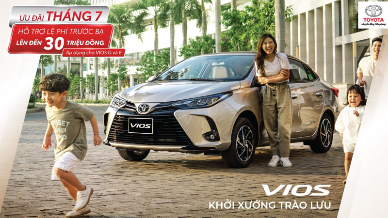 Chương trình khuyến mãi khi mua xe Vios trong tháng 7/2021 tại Toyota An Thành Fukushima